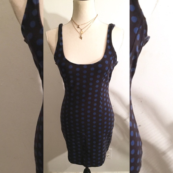 polka dot bodycon midi dress